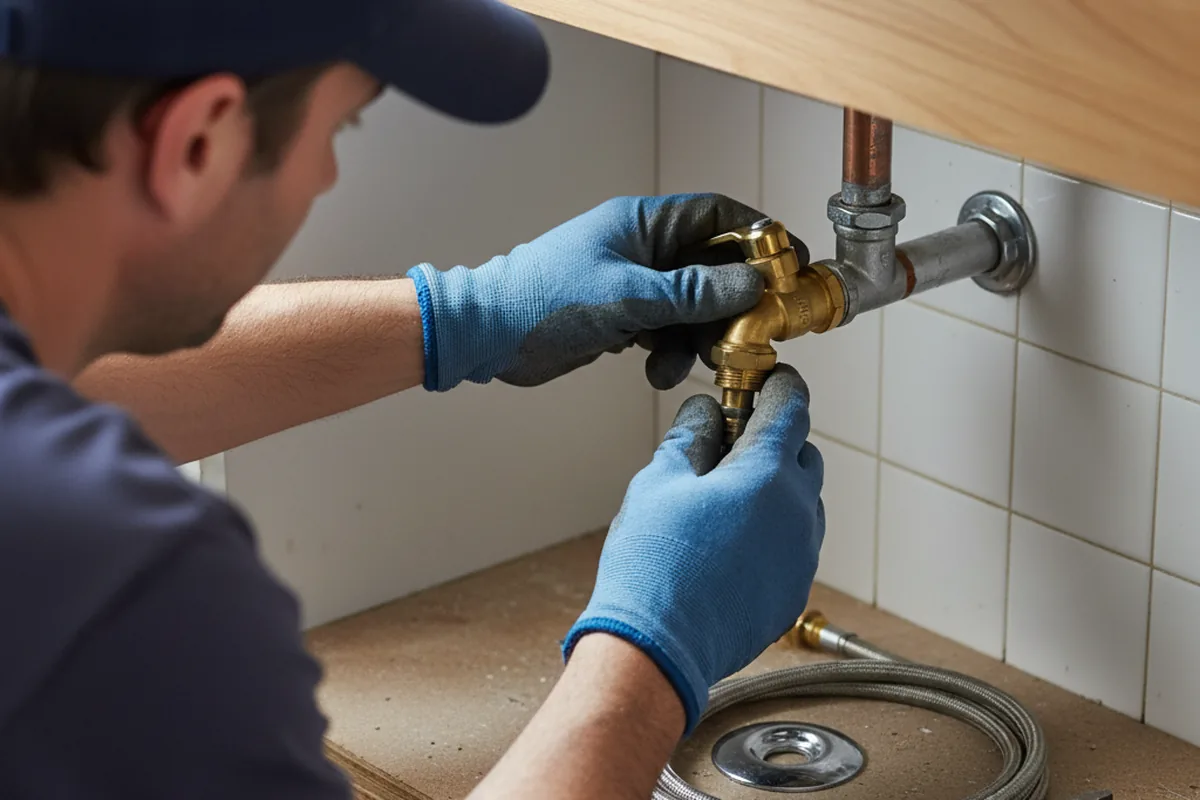 Shutoff valve and fitting work during Emergency Plumbing in Cherokee